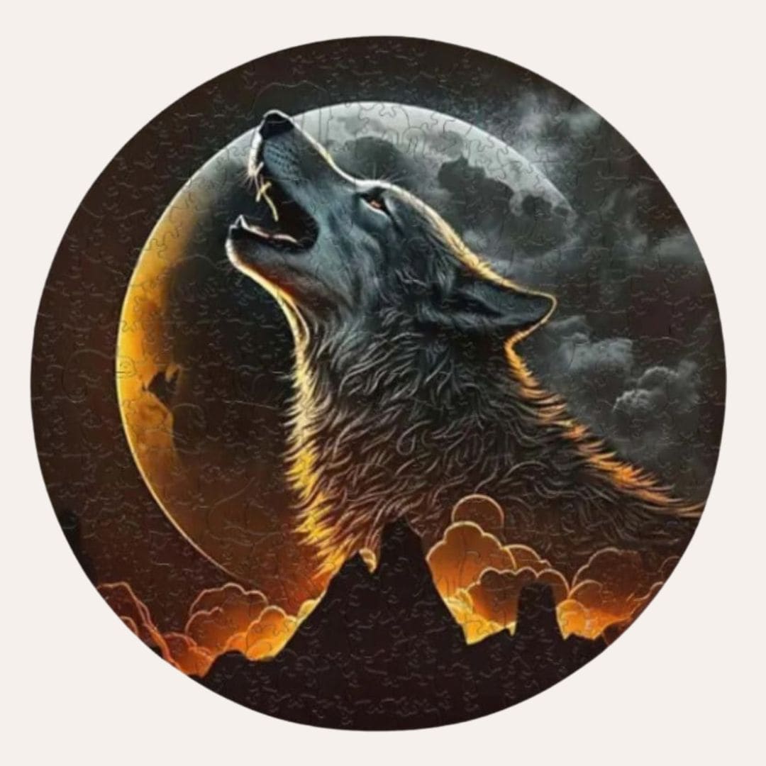 Puzzle Loup au Clair de Lune
