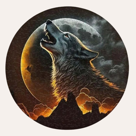 Puzzle Loup au Clair de Lune
